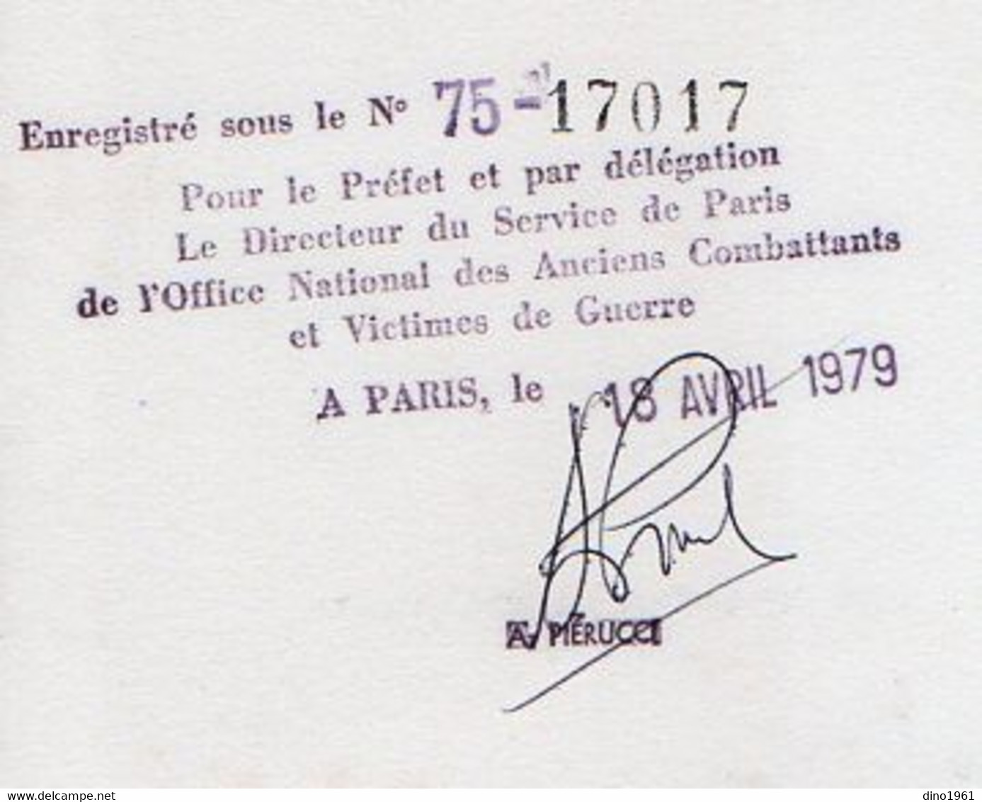 VP19.015 - MILITARIA - PARIS1979 - Certificat / Diplôme - Soldat J. MARRE - Documenti