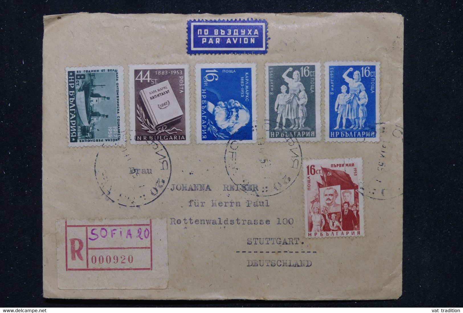 BULGARIE - Enveloppe Commerciale En Recommandé De Sofia En 1955 Pour L'Allemagne  - L 113908 - Brieven En Documenten