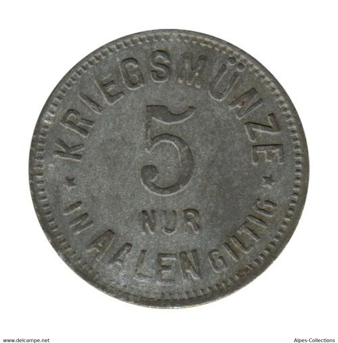 ALLEMAGNE - AALEN - 05.1 - Monnaie De Nécessité - 5 Pfennig 1917 - Monétaires/De Nécessité
