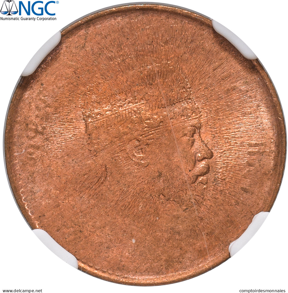 Monnaie, Éthiopie, Menelik II, 1/32 Birr, 1889, Paris, NGC, MS64RB, SPL+ - Ethiopia