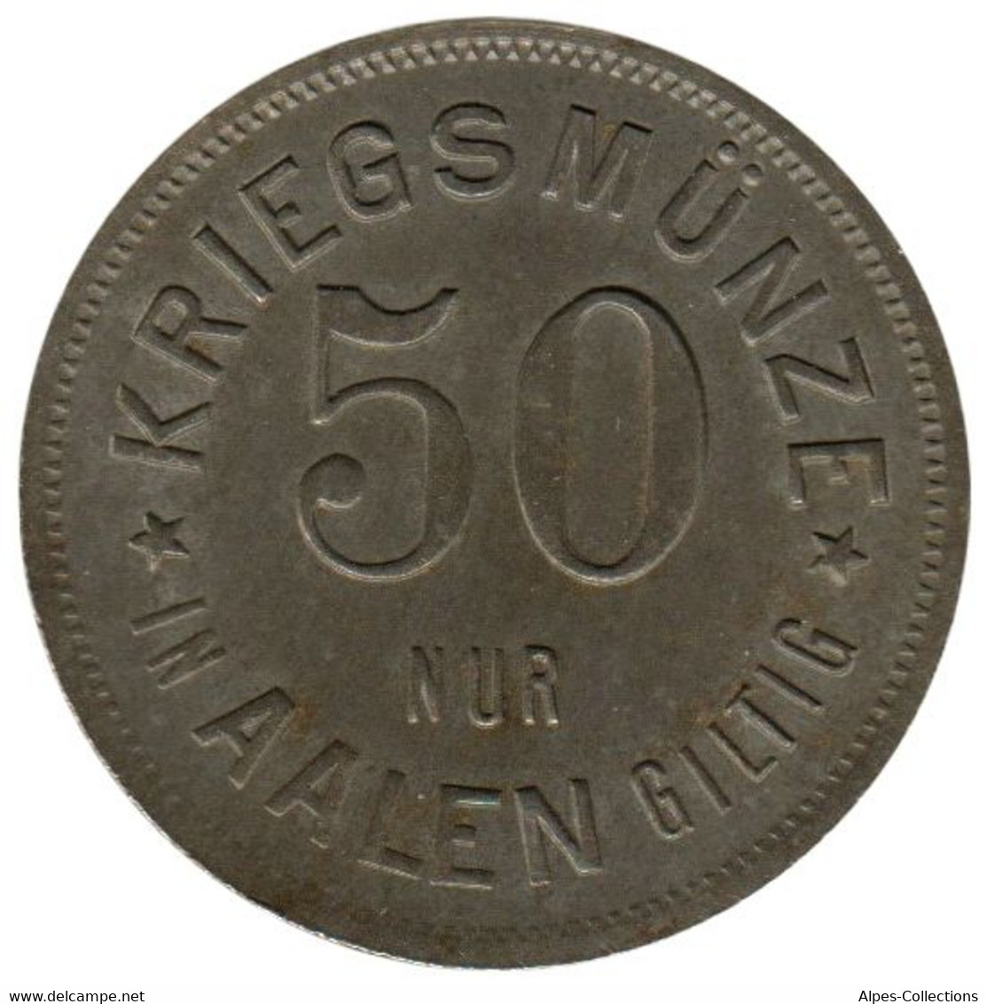 ALLEMAGNE - AALEN - 50.1 - Monnaie De Nécessité - 50 Pfennig 1917 - Monétaires/De Nécessité