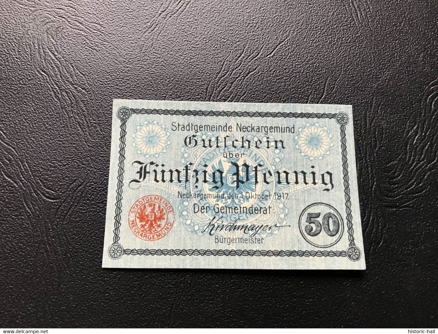 Notgeld - Billet Necéssité Allemagne - 50 Pfennig - Neckargemünd  - 1 Octobre 1917 - Non Classés