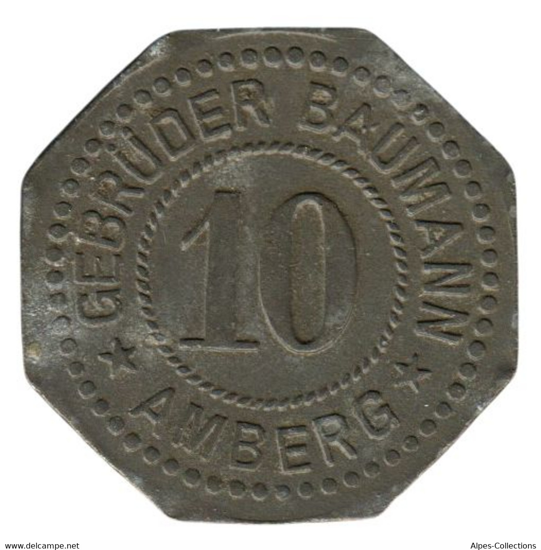 ALLEMAGNE - AMBERG - 10.1 - GEBRÜDER BAUMANN - Monnaie De Nécessité -10 Pfennig - Monétaires/De Nécessité