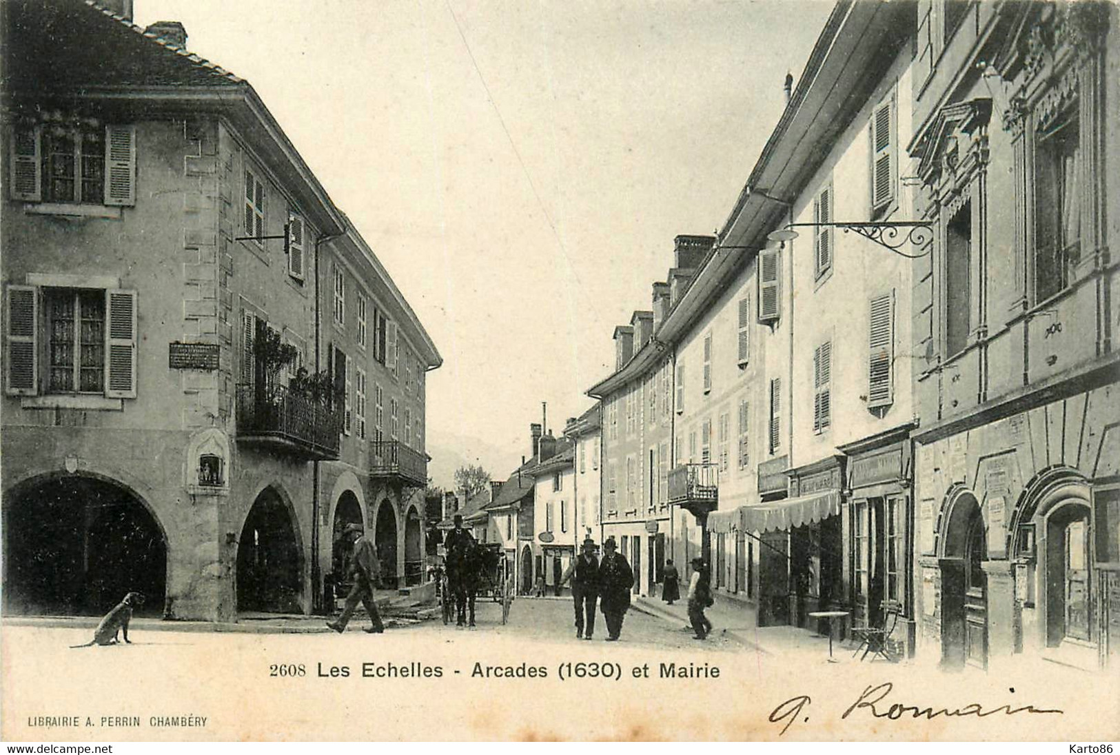 Les échelles * Rue Du Village * Vue Sur Les Arcades Et La Mairie * Attelage - Les Echelles