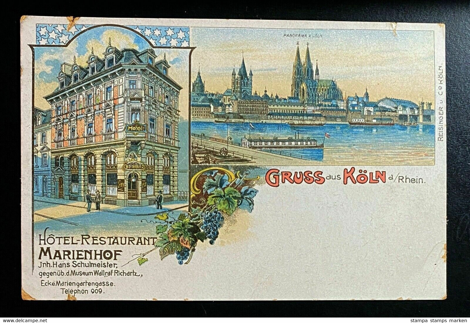 AK Litho Gruss Aus KÖLN Mehrbildkarte Hotel-Restaurant Marienhof Nicht Gelaufen Ca. 1900 - Köln