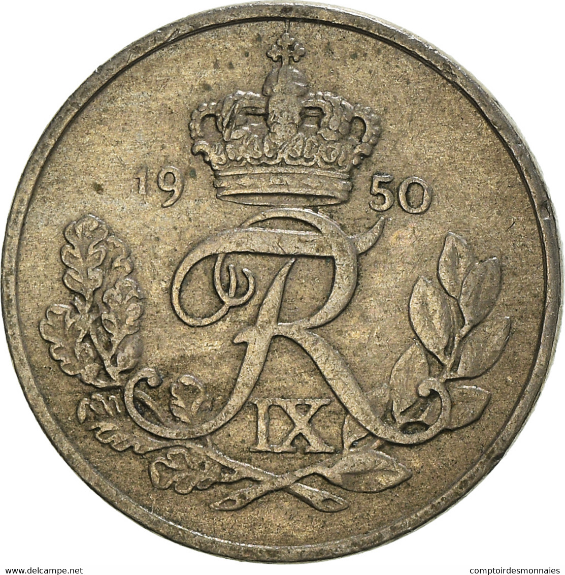 Monnaie, Danemark, Frederik IX, 10 Öre, 1950, Copenhagen, TTB+, Cupro-nickel - Dänemark