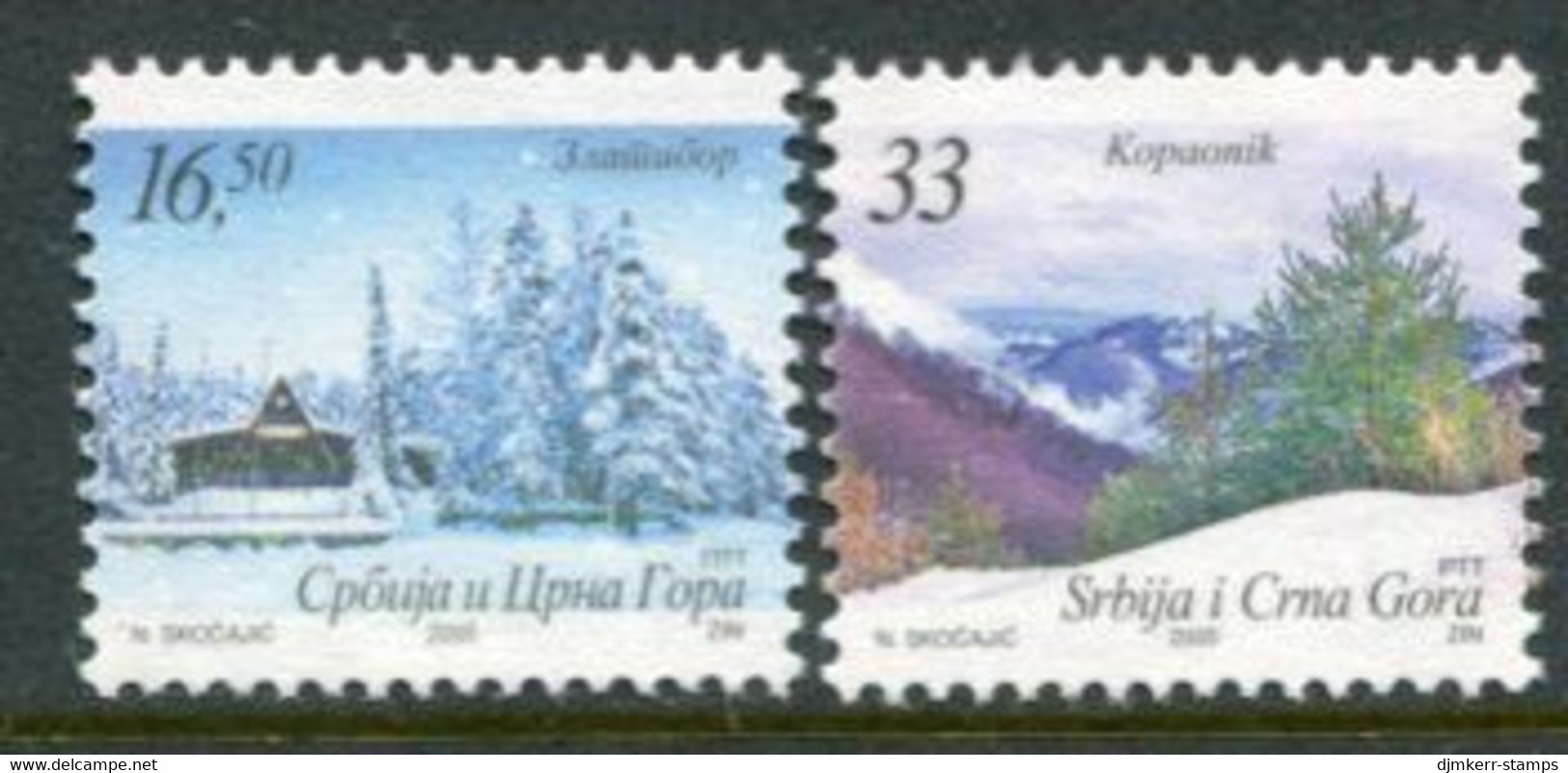 YUGOSLAVIA (Serbia & Montenegro) 2005 Definitive: Mountains I  MNH / **  Michel 3246-47 - Unused Stamps