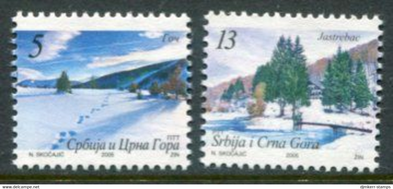 YUGOSLAVIA (Serbia & Montenegro)  2005 Definitive: Mountains II MNH/**.  Michel 3265-66 - Ungebraucht