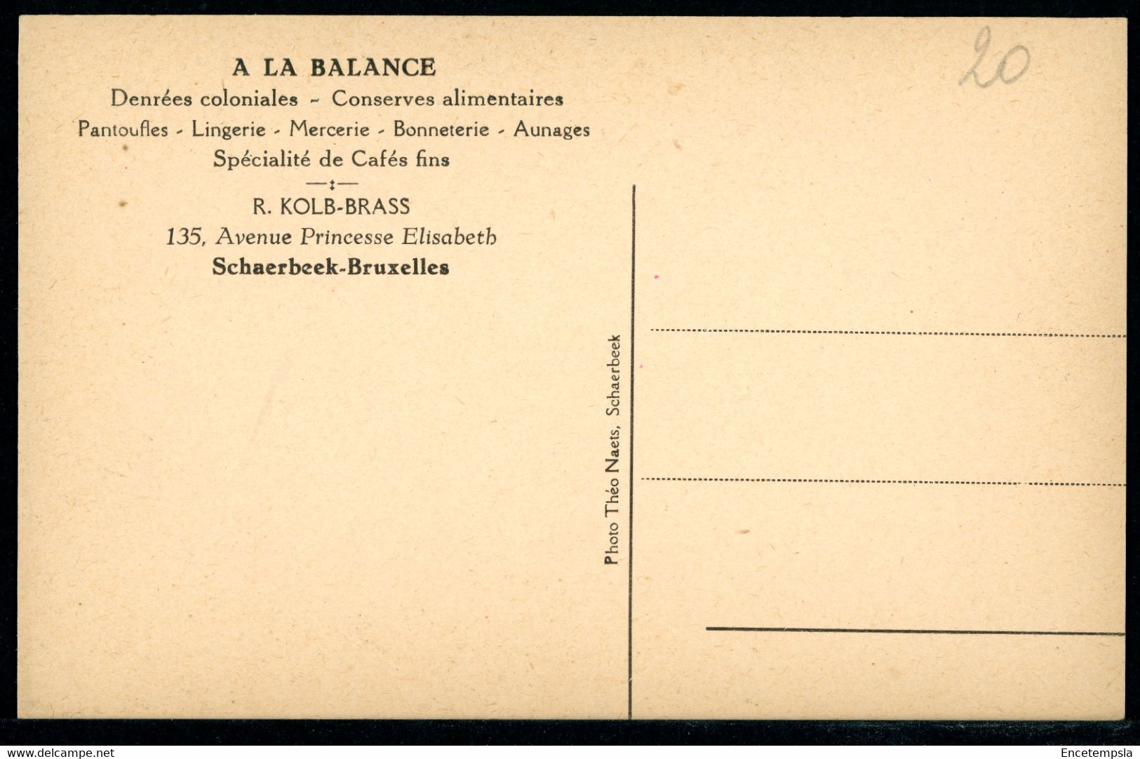 CPA - Carte Postale - Belgique - Schaerbeek - A La Balance - Epicerie (CP19425) - Schaerbeek - Schaarbeek