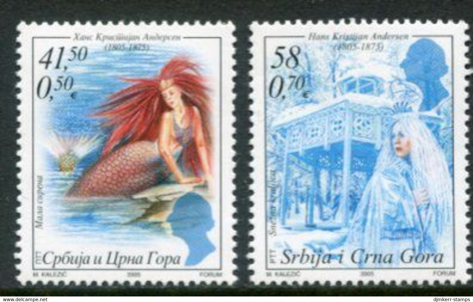 YUGOSLAVIA (Serbia & Montenegro) 2005 Andersen Bicentenary  MNH / **  Michel 3267-68 - Unused Stamps