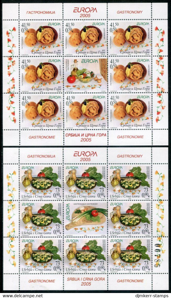 YUGOSLAVIA (Serbia & Montenegro) 2005 Europa: Gastronomy Sheetlets MNH / **  Michel 3269-70 - Blokken & Velletjes