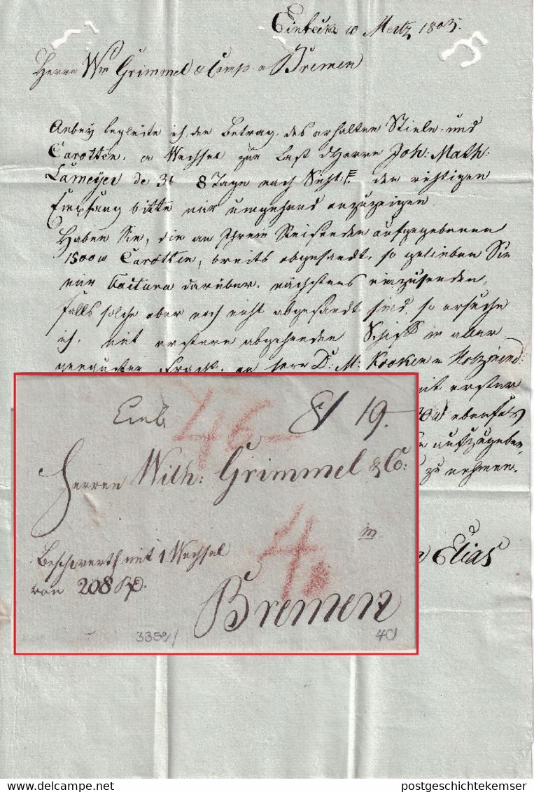 Hannover - Einbeck 1803 Fahrpostbrief (Wertsendung) N. Bremen - Mit Inhalt - Hanover