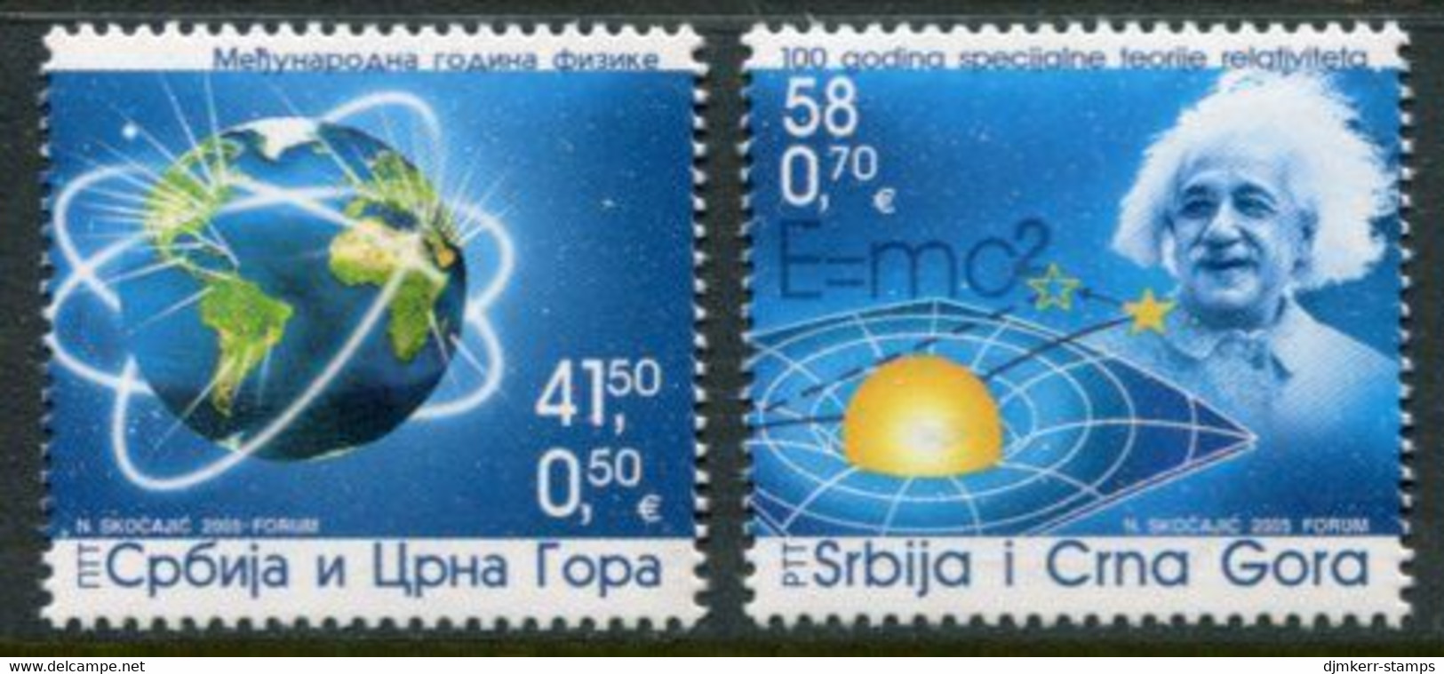 YUGOSLAVIA (Serbia & Montenegro)  2005 International Physics Year, MNH / **.  Michel 3283-84 - Ongebruikt