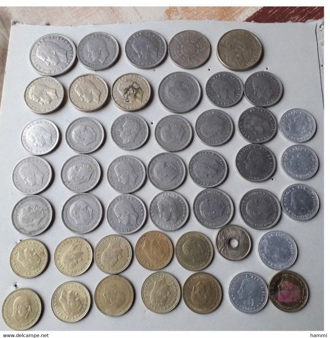 LOT De 46 Pièces ESPAGNE SPAIN ESPANA PESETA Pièce Monnaie - Zu Identifizieren
