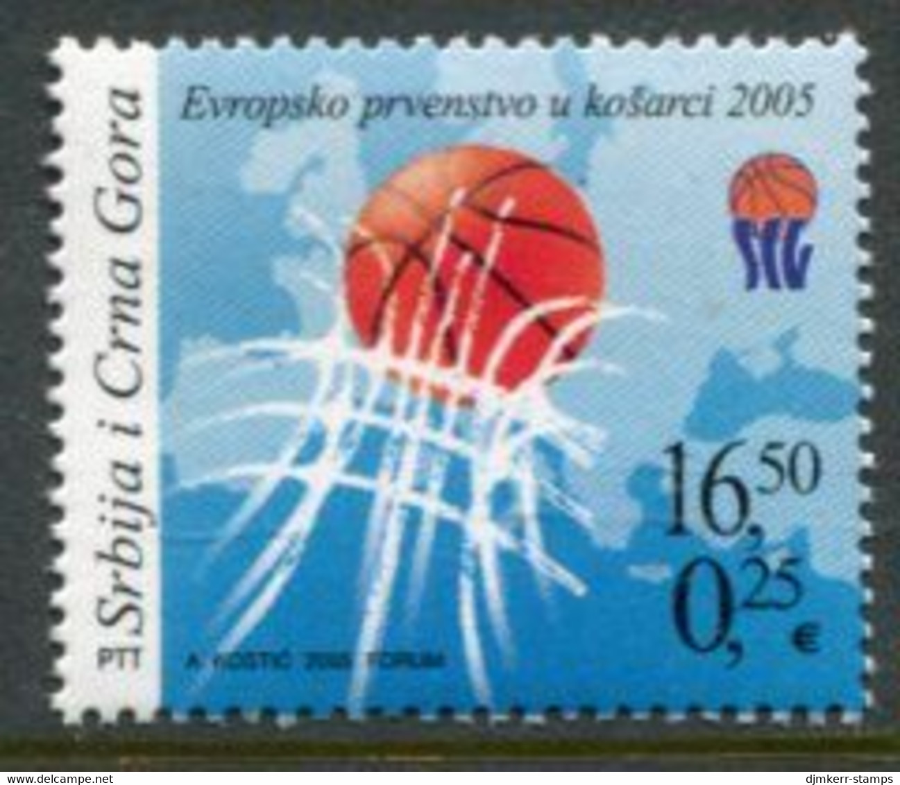 YUGOSLAVIA (Serbia & Montenegro)  2005 European Basketball Championship   MNH / **.  Michel 3288 - Nuevos