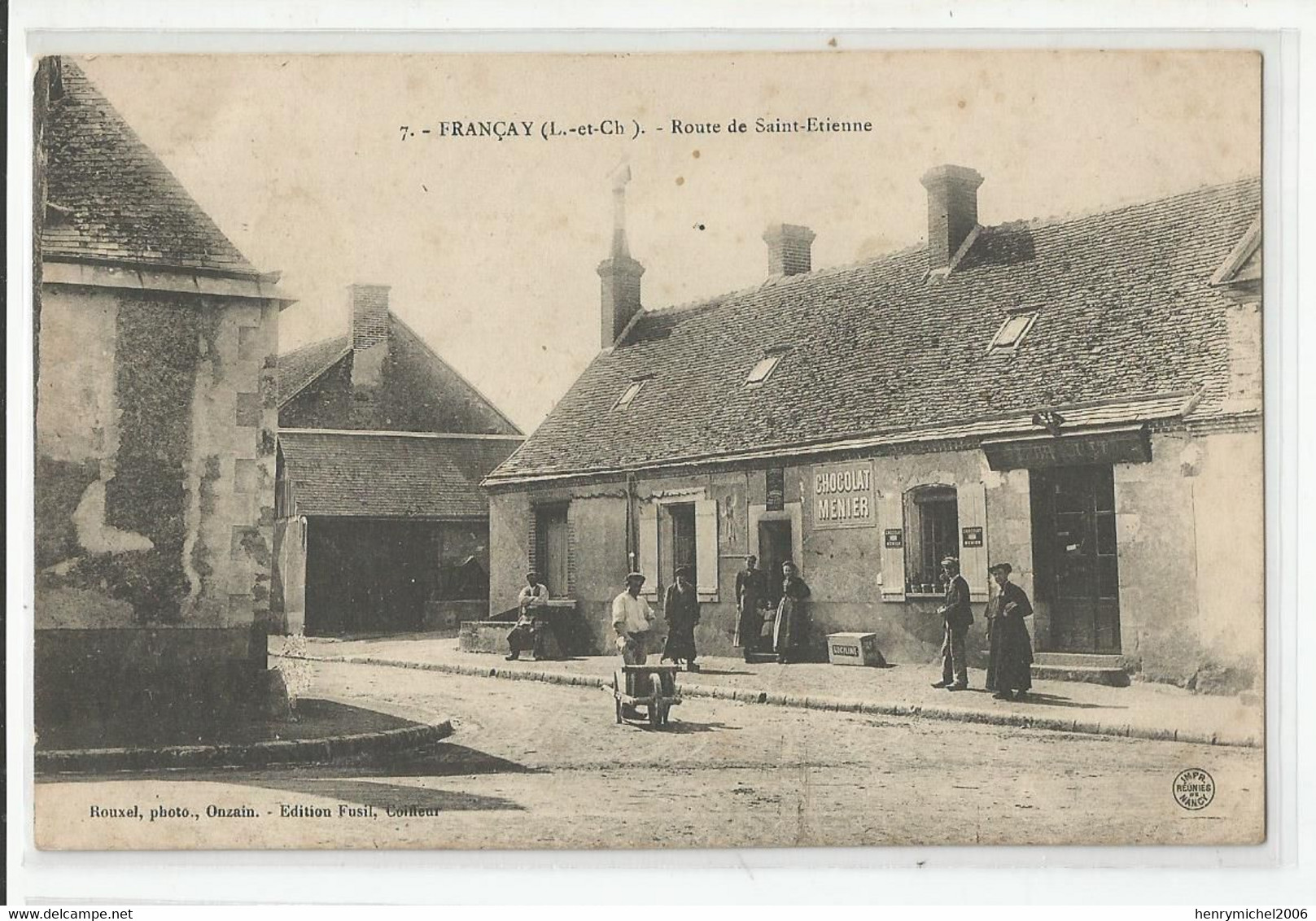 41 Loir Et Cher Françay Café Route Animée De Saint étienne , Photo Rouxel , Onzain ,ed Fusil , Coiffeur - Other & Unclassified