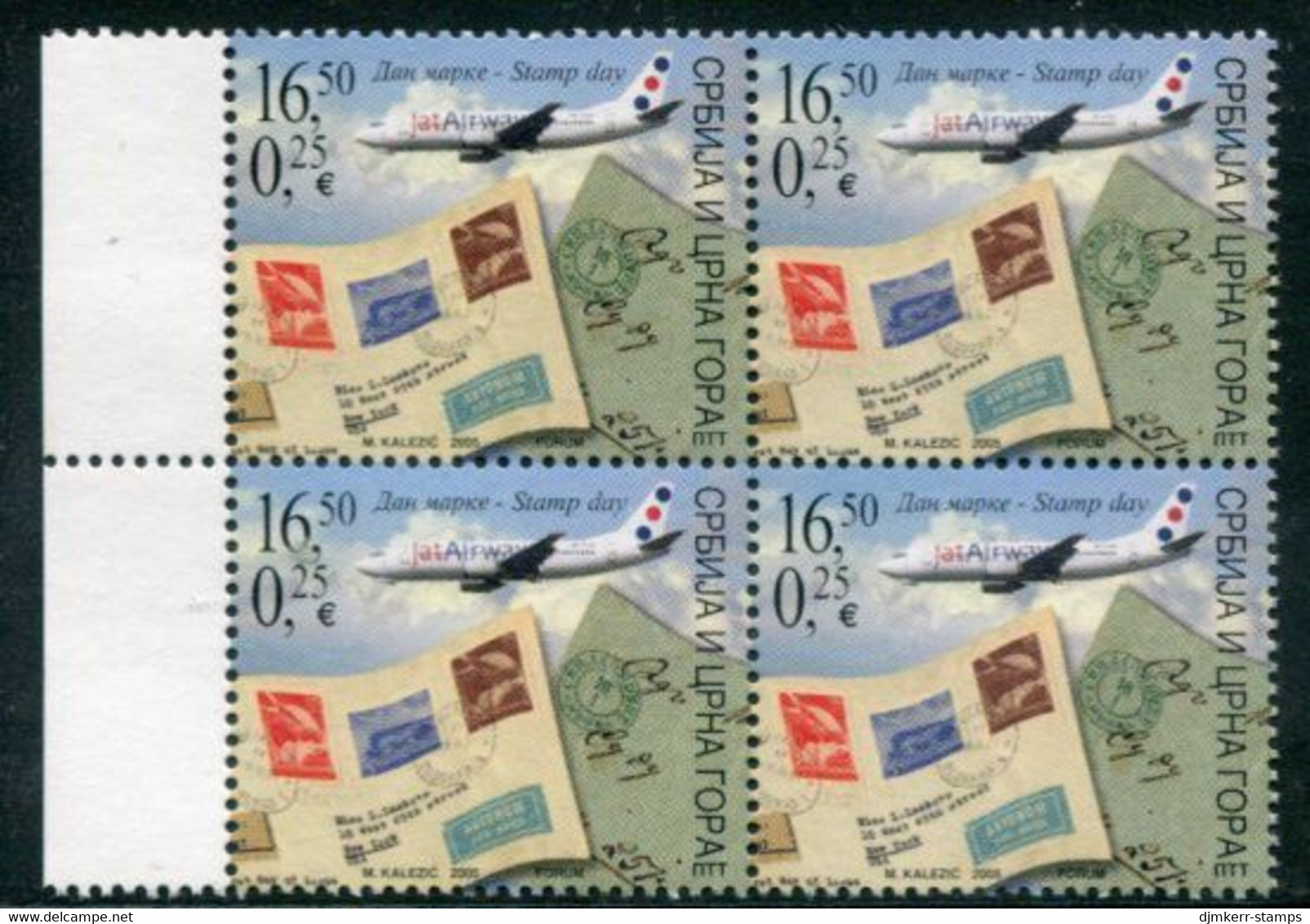 YUGOSLAVIA (Serbia & Montenegro)  2005 Stamp Day Block Of 4 MNH / **.  Michel 3295 - Neufs