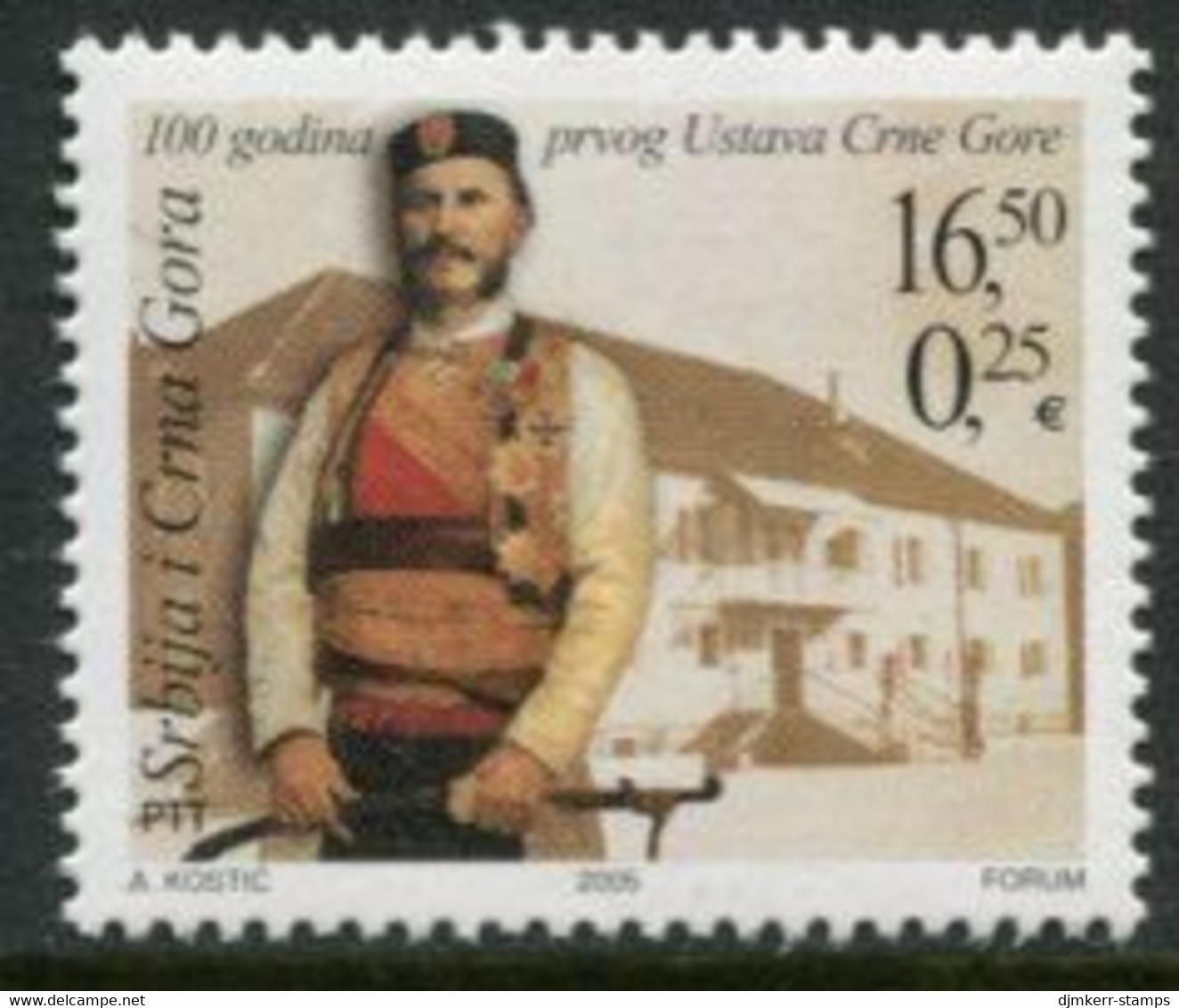 YUGOSLAVIA (Serbia & Montenegro)  2005  Centenary Of Montenegro Constitution  MNH / **.  Michel 3298 - Unused Stamps