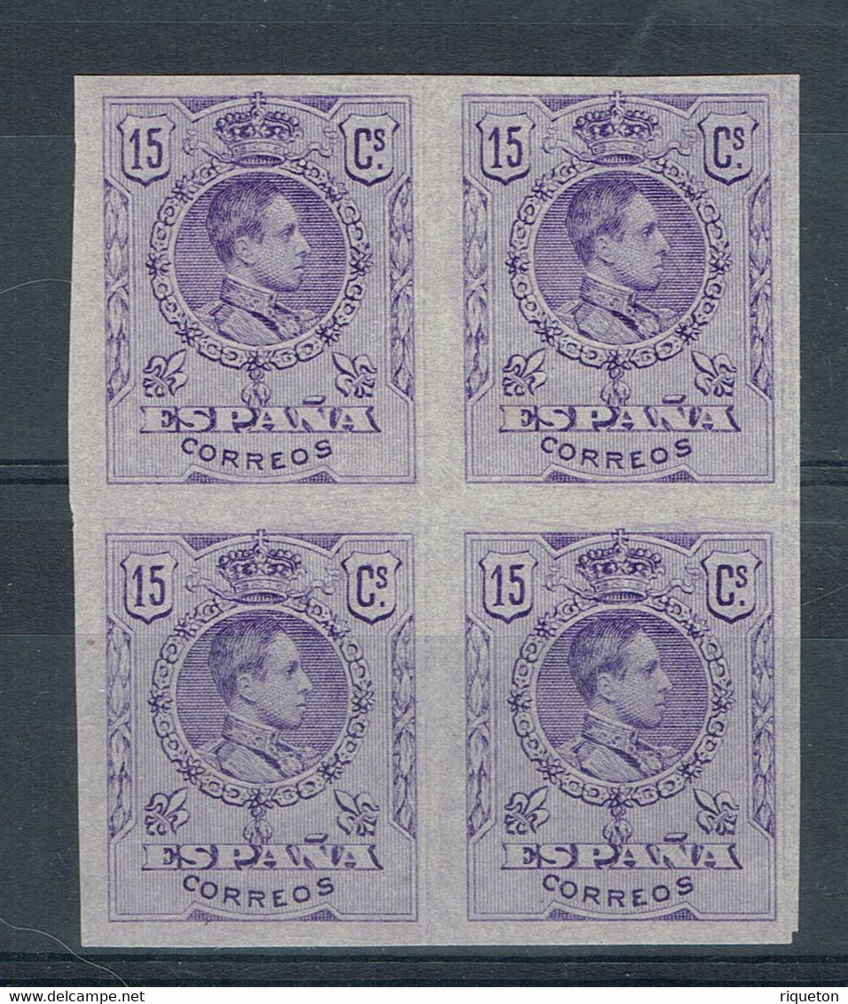 Espagne - 1909-22 - N° 245 En Bloc De Quatre Non Dentelés - Neufs Sans Gomme - (X) - TB - - Nuevos