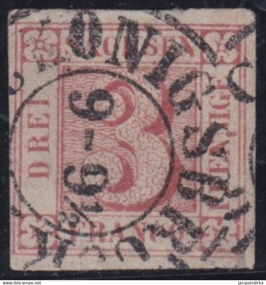 Sachsen   .  Michel  .    1  Stempel?  (2 Scans)     .   O   .     Gestempelt   .   /  .   Cancelled - Saxony