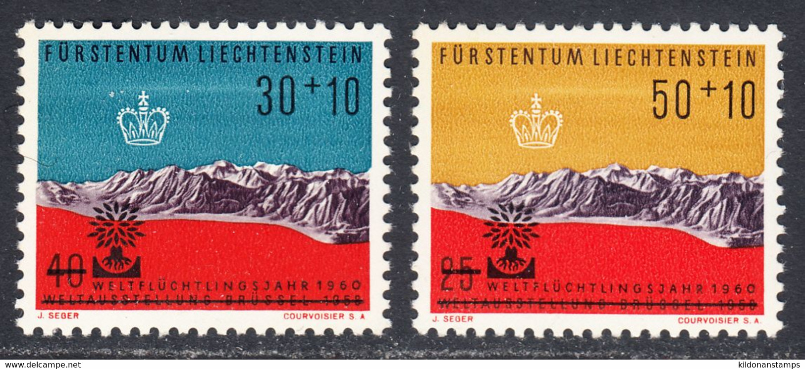 Liechtenstein 1960 Mint No Hinge, Sc# B22-B23, SG ,Mi - Unused Stamps