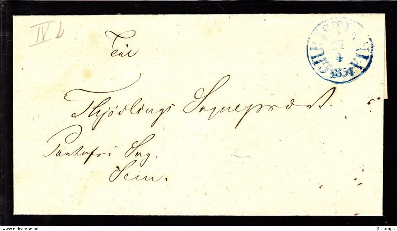 1854. Blue CHRISTIANIA 27 4 1854 On Nice Cover To Thjødlinge. - JF103932 - ...-1855 Voorfilatelie