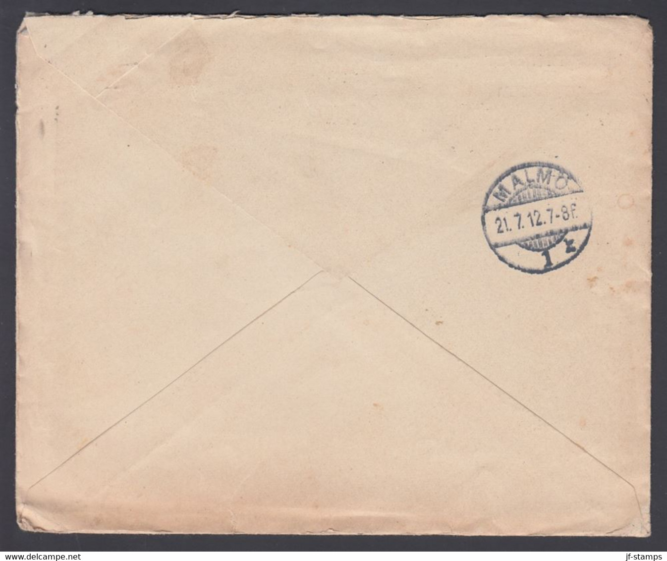 1912. NORGE. Very Interesting Official Cover Without Stamp From TRONDHJEM 19.VII.12 To Malmö. Noted On Fro... - JF368230 - ...-1855 Prephilately