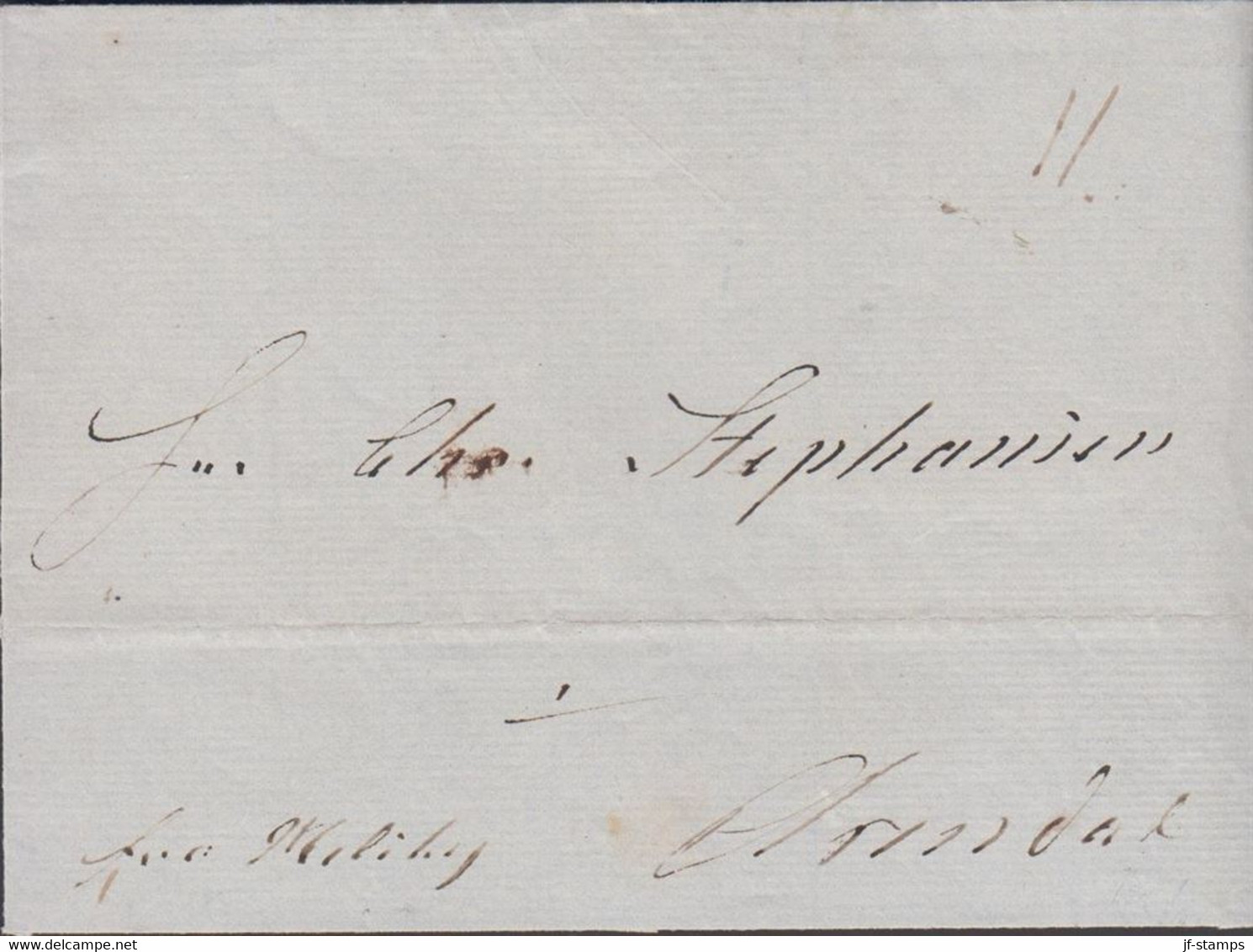 1846. DANMARK. KIØBENHAVN 24 12 1846 Reverse On Cover (fold) To Arndal, Norge. Interesting Cover. Cancelle... - JF427617 - ...-1851 Préphilatélie