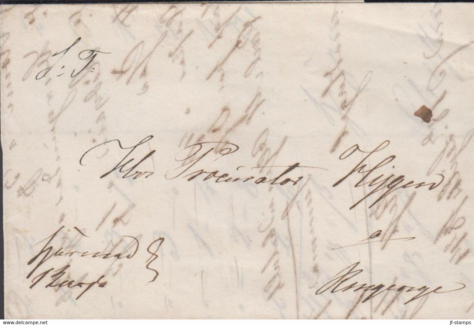 1844. NORGE. Small Cover Dated Christiania 18. September 1844. Portofri Sag. Interesting.  - JF427639 - ...-1855 Vorphilatelie