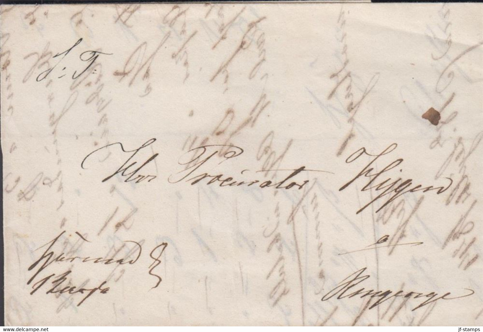 1844. NORGE. Small Cover Dated Christiania 18. September 1844. Portofri Sag. Interesting.  - JF427639 - ...-1855 Voorfilatelie