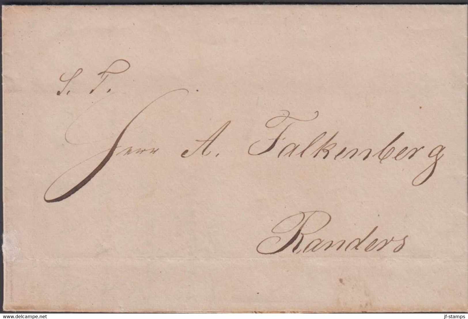 1845. NORGE. Small Beautiful Cover To Randers, Denmark Dated Walloe  Saltverk 23 Mai 1845. LUXUS.  - JF427640 - ...-1855 Prephilately