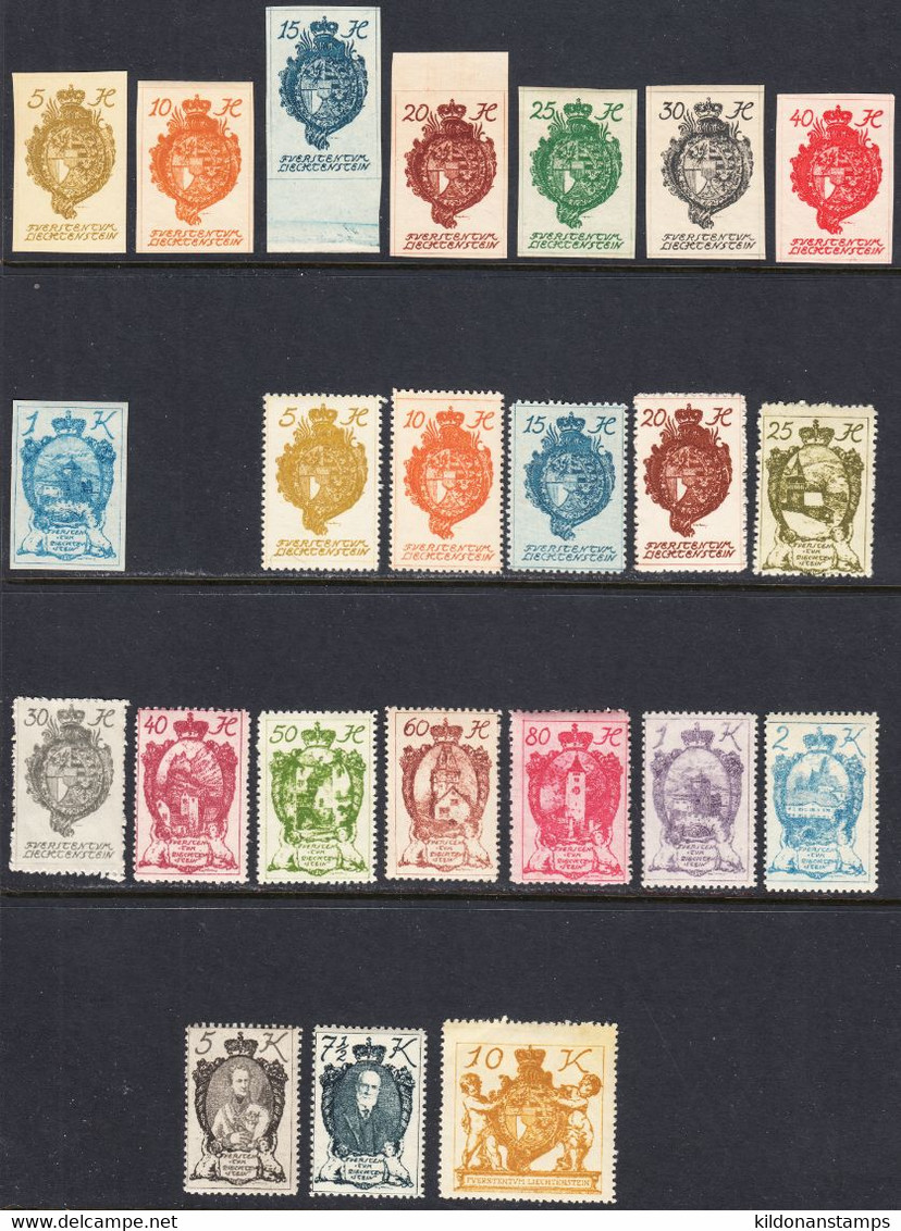 Liechtenstein 1920, Mint No Hinge, Sc# 18-46, SG ,Zu - Nuevos