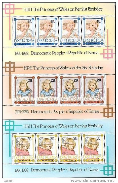 COREE NORD A2206/08a Feuille Naissance Du Prince William - Royalties, Royals