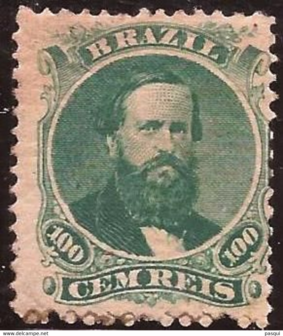 Brasil - Fx. 330 - Yv. 27 A - 100 R. Verde - Dom Pedro - 1866 - * - Neufs