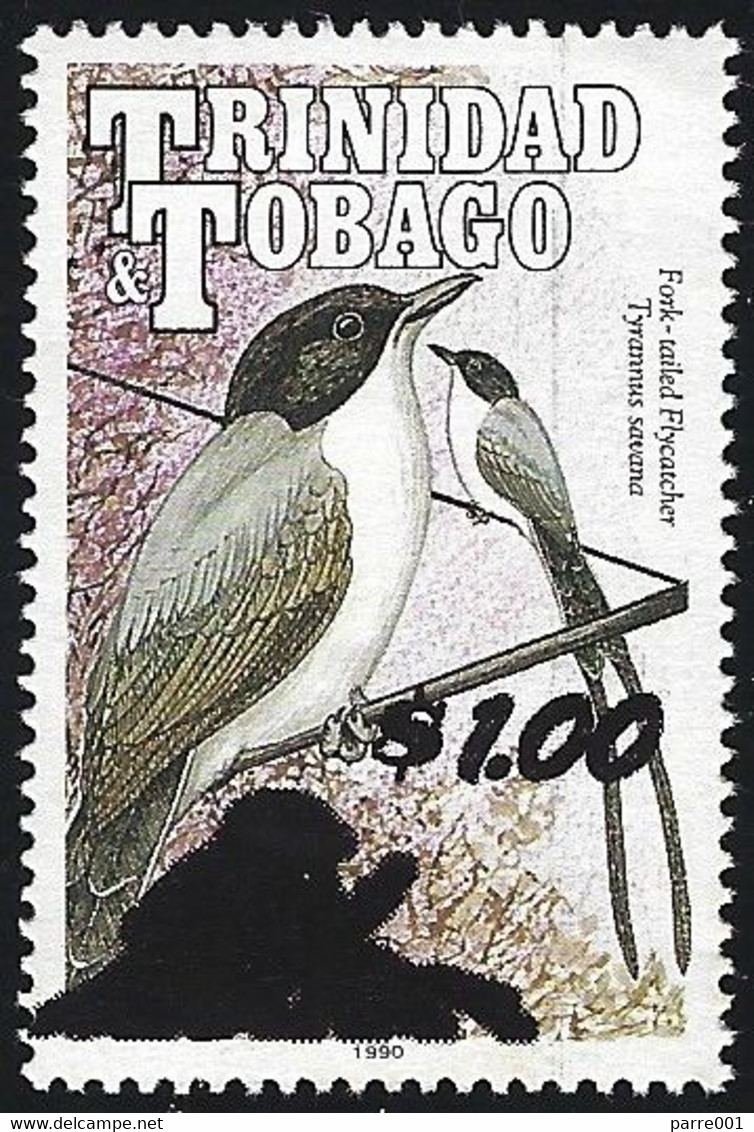 Trinidad & Tobago 2019 Bird Flycatcher $1 On 40c Bird-nest Overprint Type B Mint - Trinidad & Tobago (1962-...)