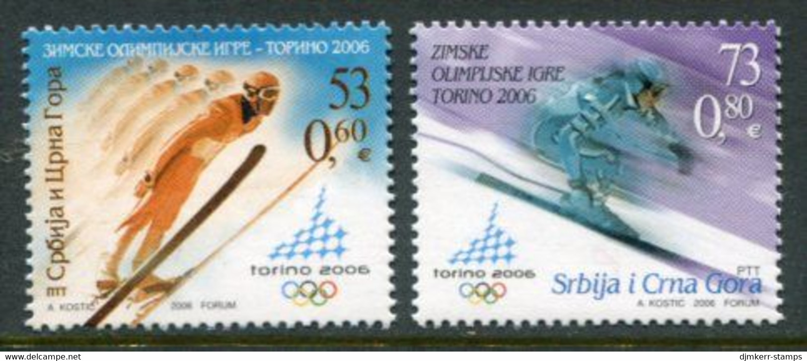 YUGOSLAVIA (Serbia & Montenegro)  2006  Winter Olympic Games, Turin MNH / **.  Michel 3313-14 - Ungebraucht