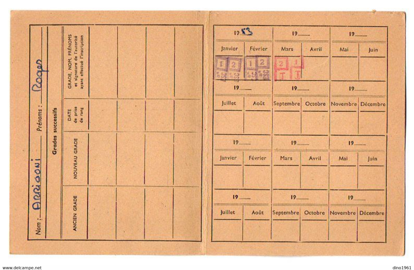 VP19.027 - MILITARIA - FES 1953 - Carnet Individuel De Payement - Soldat Roger ARRIGONI Du 4 è Rgt De Spahis Marocains - Documenti