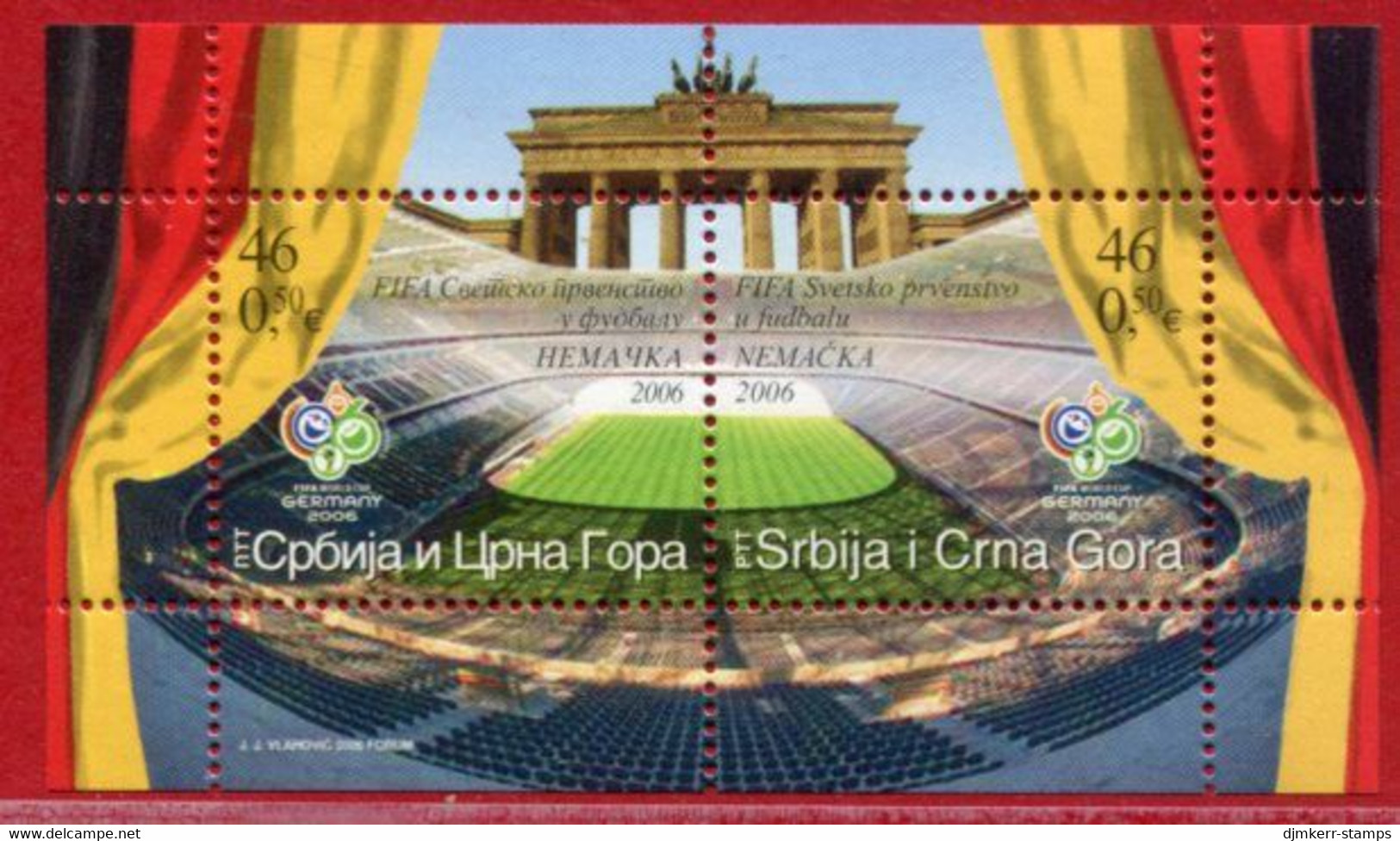 YUGOSLAVIA (Serbia & Montenegro) 2006 Football World Cup Block, MNH / **.  Michel Block 64 - Ungebraucht