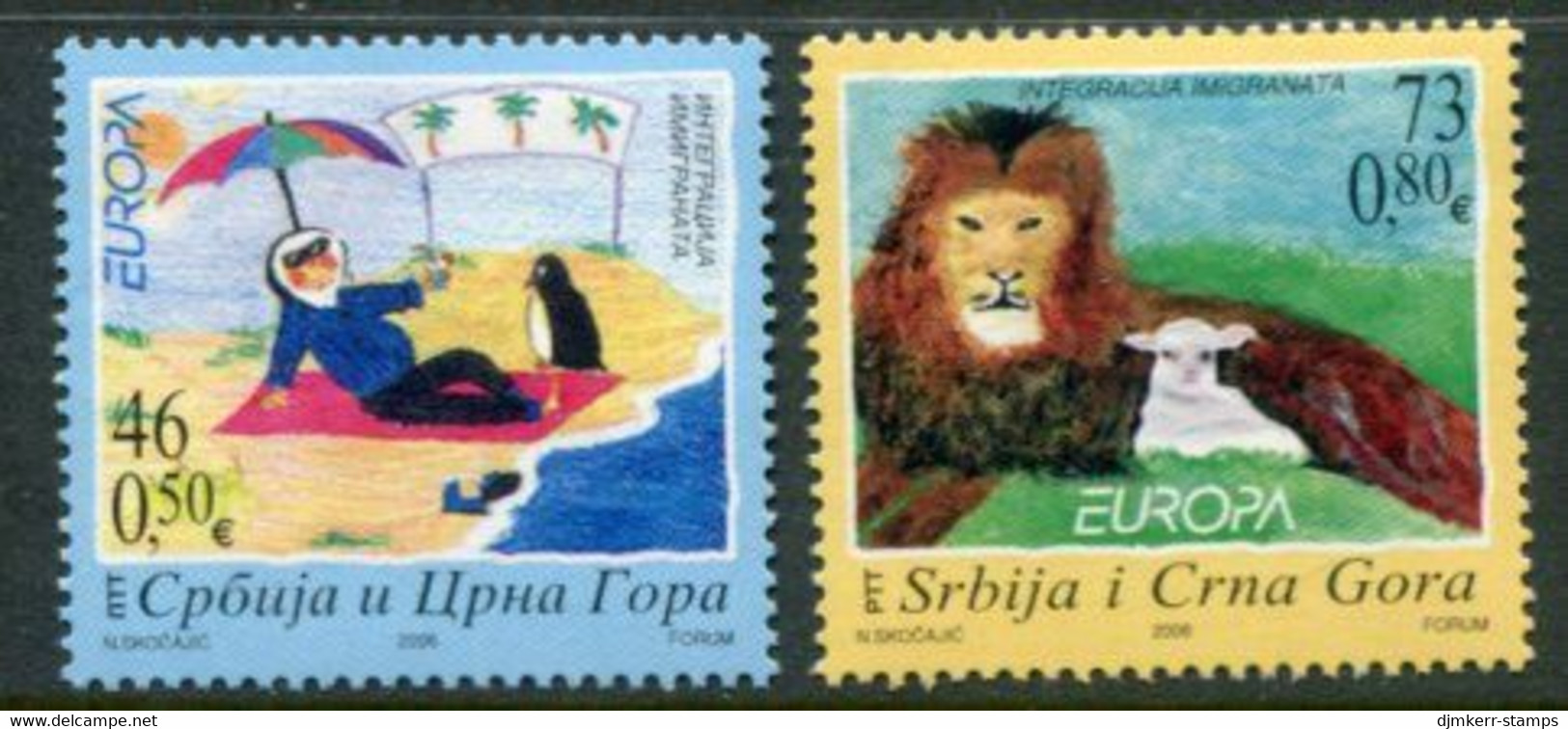 YUGOSLAVIA (Serbia & Montenegro) 2006 Europa: Integration, MNH / **.  Michel 3329-30 - Unused Stamps