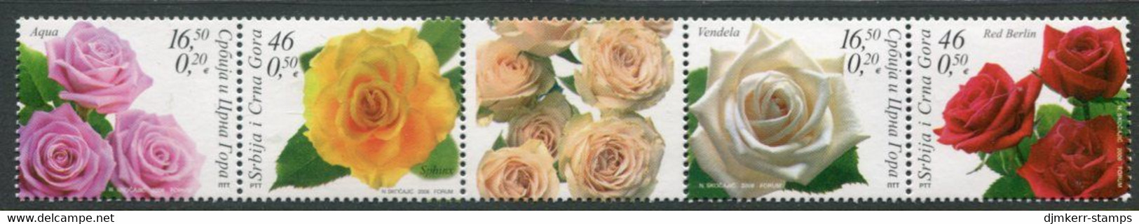 YUGOSLAVIA (Serbia & Montenegro)  2006 Roses MNH / **.  Michel 3337-40 - Unused Stamps