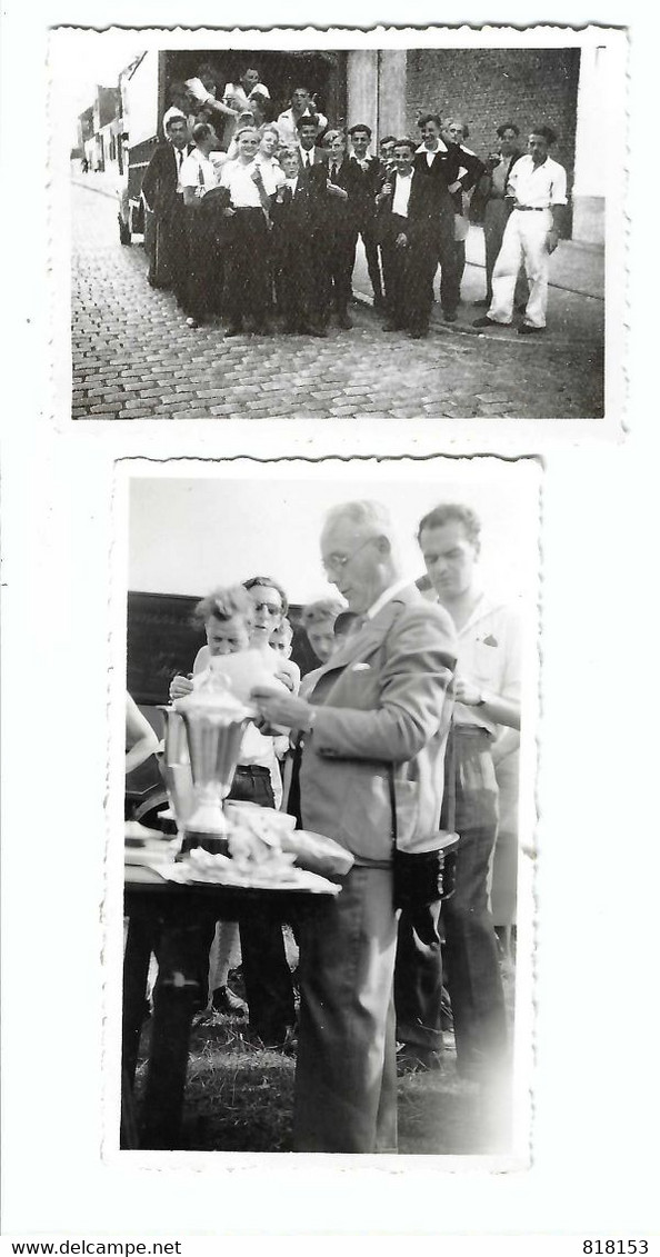 Leefdaal  1945 Leden Antwerpse  Zweefvliegclub "Meeuw" Meeting Prijs Uitreiking 2 Foto 8,5 X 6,5 En 10,5 X 6,5 Cm - Bertem