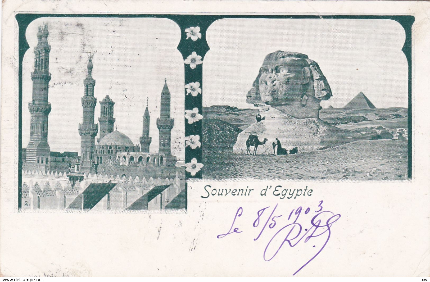 EGYPTE - SOUVENIR D'EGYPTE - Vue Sur La Citadelle Et Le Sphinx - Sphinx