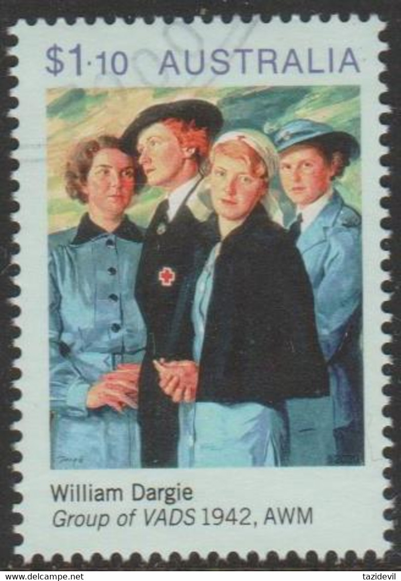 AUSTRALIA - USED 2020 $1.10 Anzac Day - Paintings "Group Of VADS 1942" AWM - Red Cross - Gebraucht