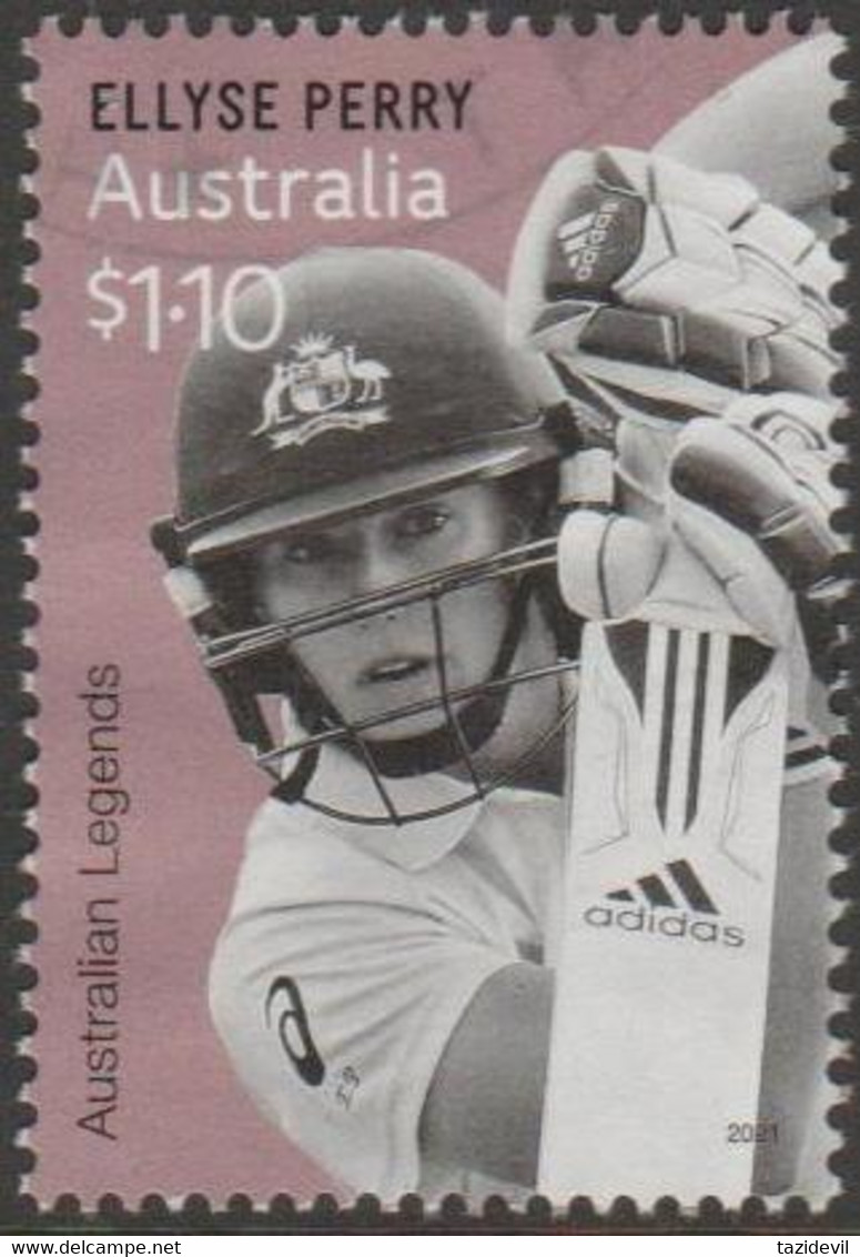 AUSTRALIA - USED 2021 $1.10 Legends Of Cricket - Ellyse Perry - Women's Cricket - Oblitérés