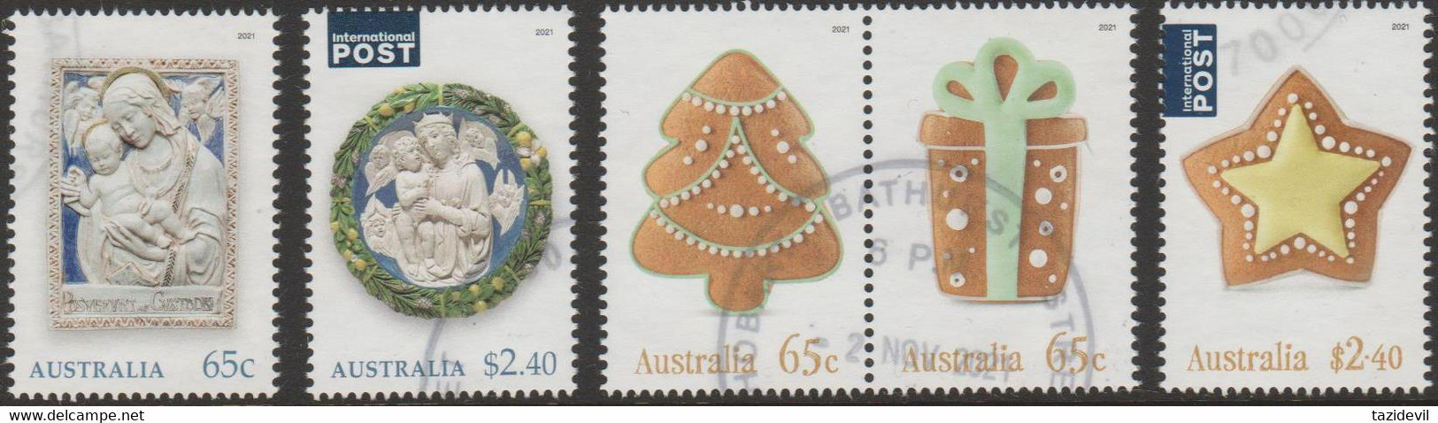 AUSTRALIA - USED 2021 Christmas Issue Set Of Five - Used Stamps