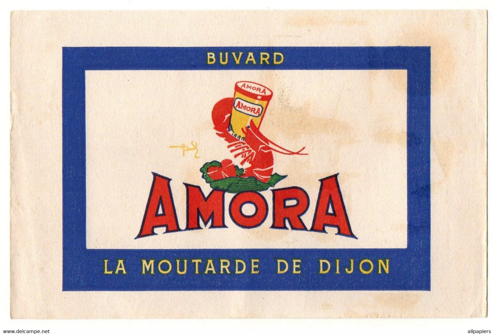 Buvard Amora La Moutarde De Dijon - Format : 21x13.5 Cm - Moutardes