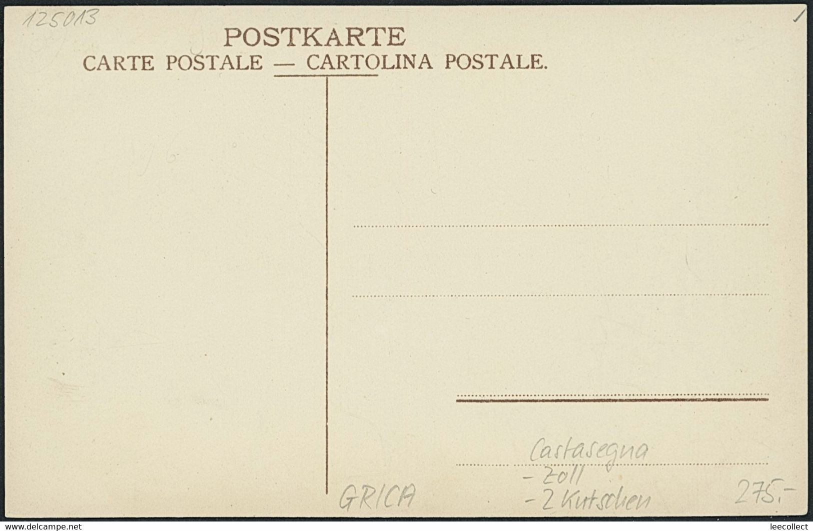 Suisse - GR Castasegna - Zoll - Customs - Kutsche - Castasegna