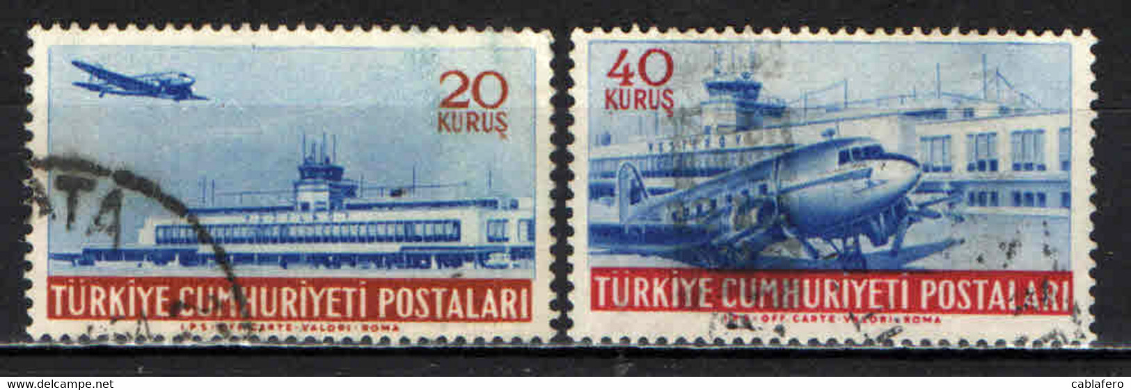 TURCHIA - 1954 - AEROPORTO DI YESILKOY - USATI - Posta Aerea