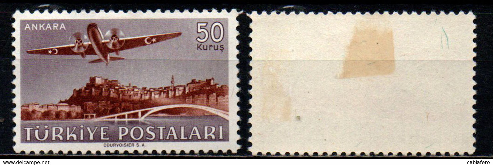 TURCHIA - 1949 - Plane Over Ankara - MH - Poste Aérienne