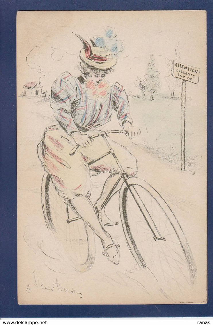 Cpa Cycle Vélo Bicyclette Boutet Henri Art Nouveau écrite Femme Woman - Boutet